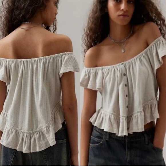 Free People Mint Julep Off the Shoulder Top size XS - Picture 5 of 10